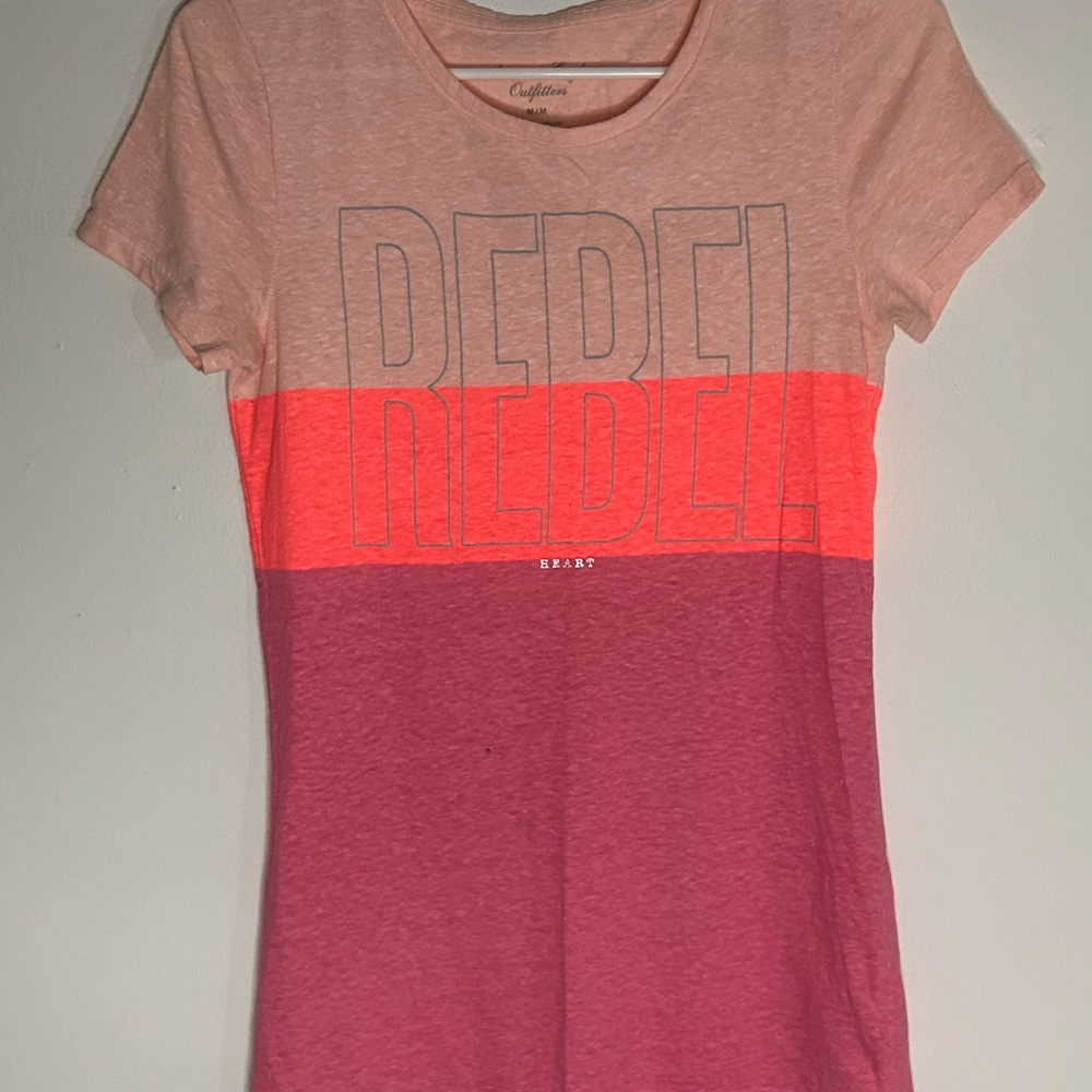 American Eagle Neon Colorblock Rebel Graphic Tee